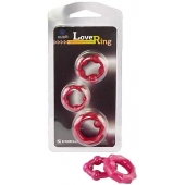 Набор из 3 малиновых рельефных эрекционных колец - Sitabella - в Новошахтинске купить с доставкой