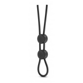 Черное двойное эрекционное лассо Silicone Double Loop Cock Ring - Blush Novelties - в Новошахтинске купить с доставкой