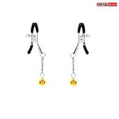 Оригинальные зажимы на соски с желтыми шариками - Notabu - купить с доставкой в Новошахтинске