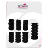 Набор из 7 черных насадок PENIS SLEEVES SET - Dream Toys - в Новошахтинске купить с доставкой