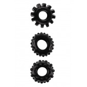 Набор из 3 черных эрекционных колец SET OF 3 COCKRINGS - Dream Toys - в Новошахтинске купить с доставкой