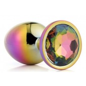 Голографическая анальная втулка с радужным кристаллом - 7,1 см. - Dream Toys - купить с доставкой в Новошахтинске