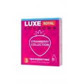 Презервативы с ароматом клубники LUXE Royal Strawberry Collection - 3 шт. - Luxe - купить с доставкой в Новошахтинске