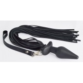 Черная анальная пробка с плетью - Sitabella - купить с доставкой в Новошахтинске