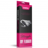 Серебристая плетка Struggle My Flogger с черной ручкой - 45 см. - Lovetoy - купить с доставкой в Новошахтинске