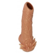 Телесная насадка с усиками и открытой головкой Nude Sleeve L - 14 см. - KOKOS - в Новошахтинске купить с доставкой