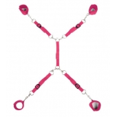 Ярко-розовый набор фиксаций на кровати Classic Bed Spreader - Lux Fetish - купить с доставкой в Новошахтинске