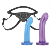 Страпон унисекс Beginners Strap-On с 2 насадками - 15 и 13 см. - Lux Fetish - купить с доставкой в Новошахтинске