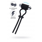 Черное эрекционное лассо на пенис Jat - A-toys - в Новошахтинске купить с доставкой