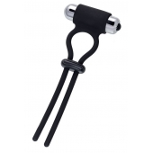 Черное эрекционное лассо на пенис Jat - A-toys - в Новошахтинске купить с доставкой