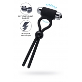 Черное эрекционное лассо Ect с виброэлементом - A-toys - в Новошахтинске купить с доставкой