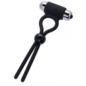 Черное эрекционное лассо Ect с виброэлементом - A-toys - в Новошахтинске купить с доставкой