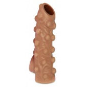 Телесная насадка с бугорками и открытой головкой Nude Sleeve S - 10 см. - KOKOS - в Новошахтинске купить с доставкой