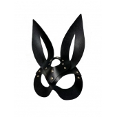 Черная кожаная маска зайки Miss Bunny - БДСМ Арсенал - купить с доставкой в Новошахтинске