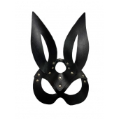 Черная кожаная маска зайки Miss Bunny - БДСМ Арсенал - купить с доставкой в Новошахтинске