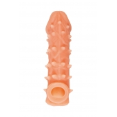 Телесная закрытая насадка с пупырышками Cock Sleeve Size M - 15,6 см. - KOKOS - в Новошахтинске купить с доставкой