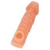 Телесная закрытая насадка с шершавой головкой Cock Sleeve Size M - 15,6 см. - KOKOS - в Новошахтинске купить с доставкой