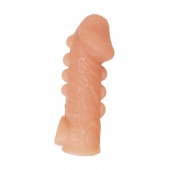 Телесная закрытая насадка с шишечками Cock Sleeve Size S - 13,8 см. - KOKOS - в Новошахтинске купить с доставкой