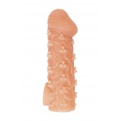 Телесная закрытая насадка с пучками шишечек Cock Sleeve Size S - 13,8 см. - KOKOS - в Новошахтинске купить с доставкой