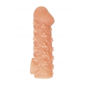 Телесная закрытая насадка с пучками шишечек Cock Sleeve Size M - 15,6 см. - KOKOS - в Новошахтинске купить с доставкой