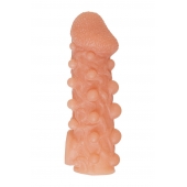 Телесная закрытая насадка с шариками Cock Sleeve Size M - 15,6 см. - KOKOS - в Новошахтинске купить с доставкой