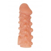 Телесная закрытая насадка с шариками Cock Sleeve Size L - 17,6 см. - KOKOS - в Новошахтинске купить с доставкой