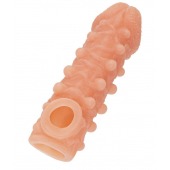 Телесная закрытая насадка с шариками Cock Sleeve Size L - 17,6 см. - KOKOS - в Новошахтинске купить с доставкой