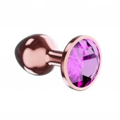 Пробка цвета розового золота с лиловым кристаллом Diamond Quartz Shine L - 8,3 см. - Lola Games - купить с доставкой в Новошахтинске