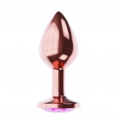 Пробка цвета розового золота с лиловым кристаллом Diamond Quartz Shine L - 8,3 см. - Lola Games - купить с доставкой в Новошахтинске