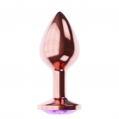 Пробка цвета розового золота с фиолетовым кристаллом Diamond Amethyst Shine L - 8,3 см. - Lola Games - купить с доставкой в Новошахтинске
