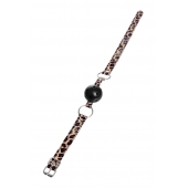 Черный кляп-шар на леопардовых ремешках Anonymo - ToyFa - купить с доставкой в Новошахтинске