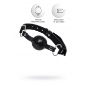 Черный кляп-шар на кожаных ремешках Anonymo - ToyFa - купить с доставкой в Новошахтинске