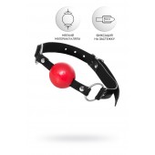 Красный кляп-шар на черных ремешках Anonymo - ToyFa - купить с доставкой в Новошахтинске