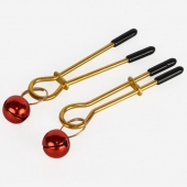 Золотистые зажимы с колокольчиками Gold - Sitabella - купить с доставкой в Новошахтинске