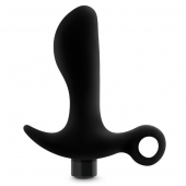 Черный анальный вибратор Silicone Vibrating Prostate Massager 01 - 10,8 см. - Blush Novelties - в Новошахтинске купить с доставкой