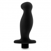 Черный анальный вибромассажёр Silicone Vibrating Prostate Massager 02 - 10,8 см. - Blush Novelties - в Новошахтинске купить с доставкой