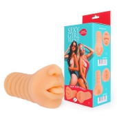 Телесный мастурбатор-ротик с высунутым язычком - Bior toys - в Новошахтинске купить с доставкой
