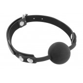 Черный силиконовый кляп-шарик на ремешках - Fetish Tentation - купить с доставкой в Новошахтинске