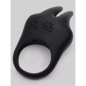 Черное эрекционное виброкольцо Sensation Rechargeable Vibrating Rabbit Love Ring - Fifty Shades of Grey - в Новошахтинске купить с доставкой