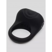 Черное эрекционное виброкольцо Sensation Rechargeable Vibrating Love Ring - Fifty Shades of Grey - в Новошахтинске купить с доставкой