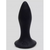 Черная анальная вибропробка Sensation Rechargeable Vibrating Butt Plug - 8,9 см. - Fifty Shades of Grey