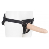 Пустотелый страпон Harness CLASSIC с бандажом - 19,5 см. - LOVETOY (А-Полимер) - купить с доставкой в Новошахтинске