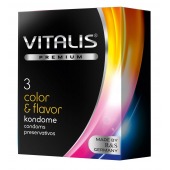 Цветные ароматизированные презервативы VITALIS PREMIUM color   flavor - 3 шт. - Vitalis - купить с доставкой в Новошахтинске