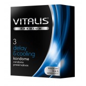 Презервативы VITALIS PREMIUM delay   cooling с охлаждающим эффектом - 3 шт. - Vitalis - купить с доставкой в Новошахтинске