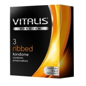 Ребристые презервативы VITALIS PREMIUM ribbed - 3 шт. - Vitalis - купить с доставкой в Новошахтинске
