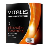 Презервативы VITALIS PREMIUM stimulation   warming с согревающим эффектом - 3 шт. - Vitalis - купить с доставкой в Новошахтинске