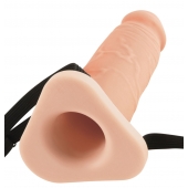 Телесный реалистичный фаллоимитатор с полостью Silicone Hollow Extension - 20 см. - Pipedream - купить с доставкой в Новошахтинске