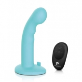 Голубая изогнутая насадка 6in Remote Control Ripple P-Spot G-Spot на черных трусиках - 16 см. - Pegasus - купить с доставкой в Новошахтинске