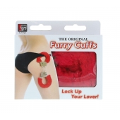Металлические наручники с красной меховой опушкой METAL HANDCUFF WITH PLUSH RED - Dream Toys - купить с доставкой в Новошахтинске