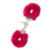 Металлические наручники с красной меховой опушкой METAL HANDCUFF WITH PLUSH RED - Dream Toys - купить с доставкой в Новошахтинске